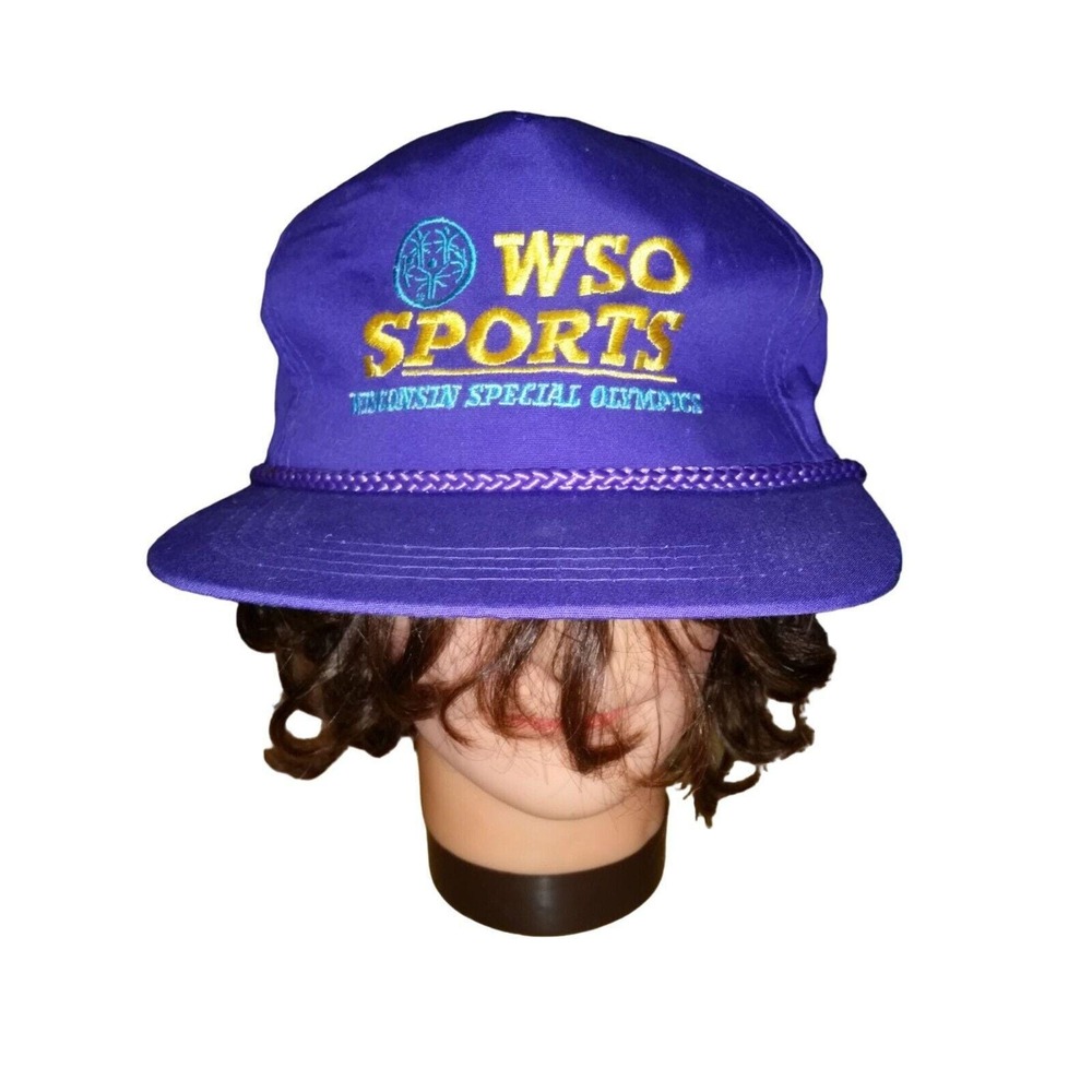 Vintage WSO Sports Olympics Rope Snapback Hat Purple Yupoong 90s Embroidered Cap